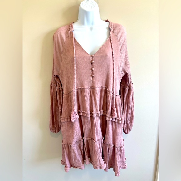 Storia Dresses & Skirts - Storia Peasant Babydoll Mauve Dress Small